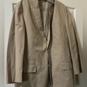 Alfani Linen Blazer Jacket Mens Beige Two Button Up Coat Size L
